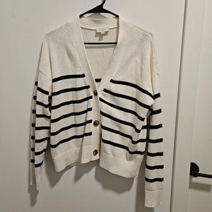 White Striped Cardigan